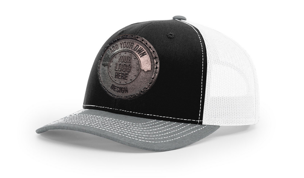 Custom Leather Permanent Patch Trucker Hat