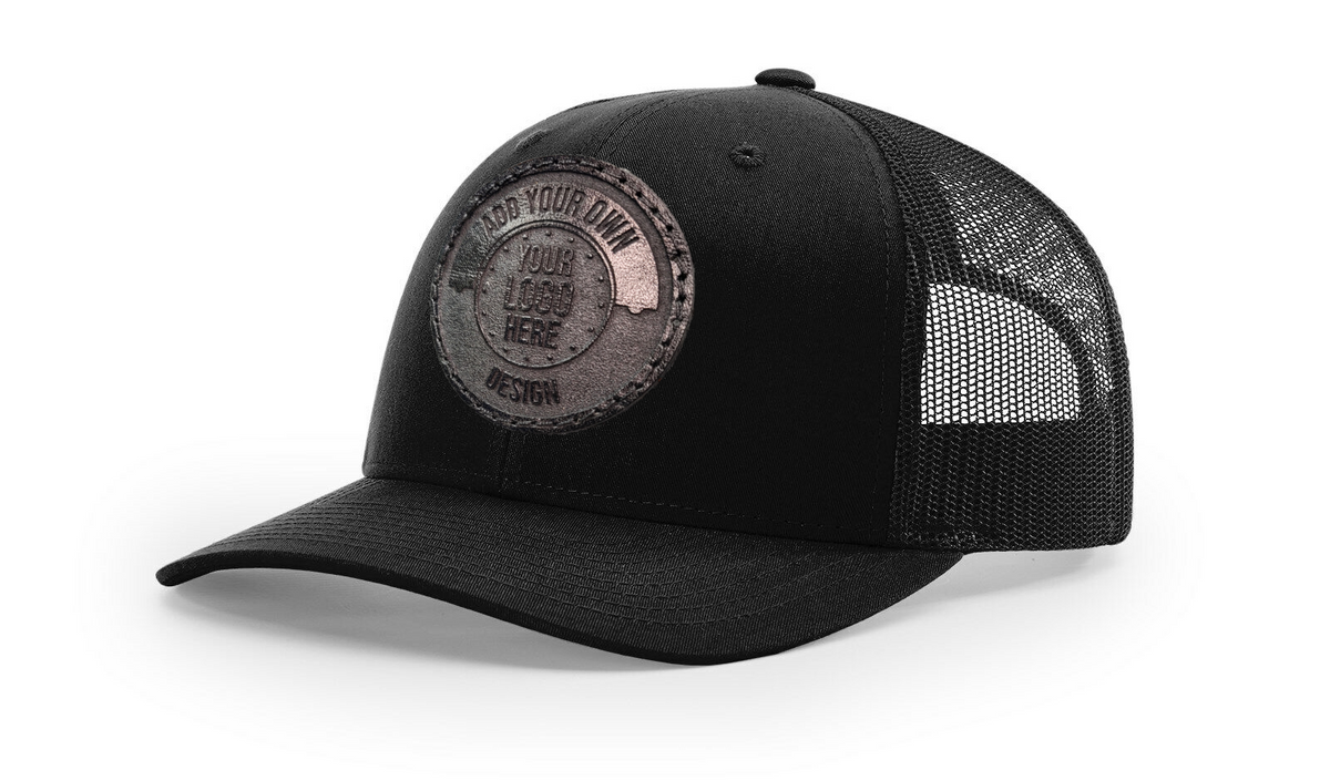 Custom Leather Permanent Patch Trucker Hat