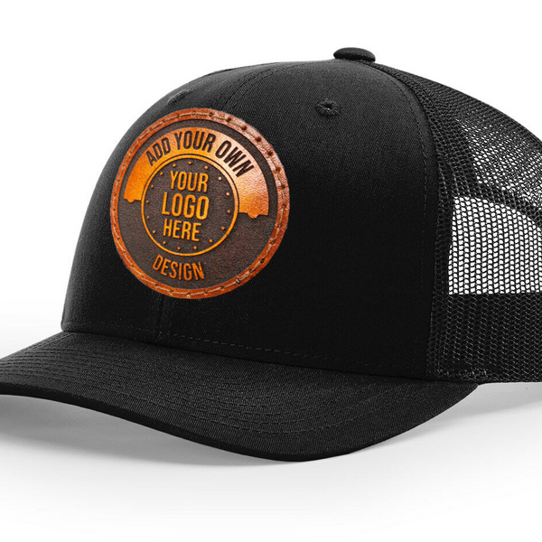 Custom Leather Permanent Patch Trucker Hat
