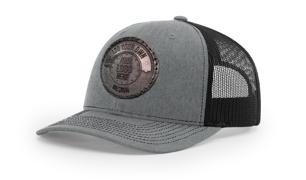 Custom Leather Permanent Patch Trucker Hat