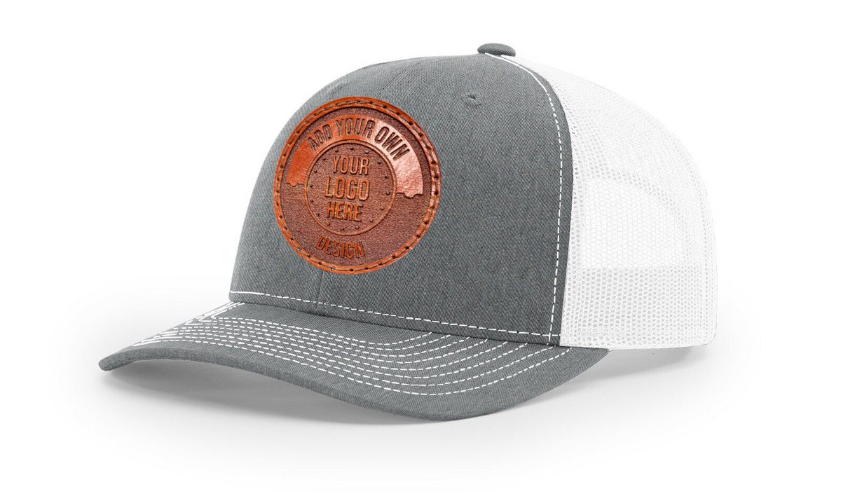 Custom Leather Permanent Patch Trucker Hat