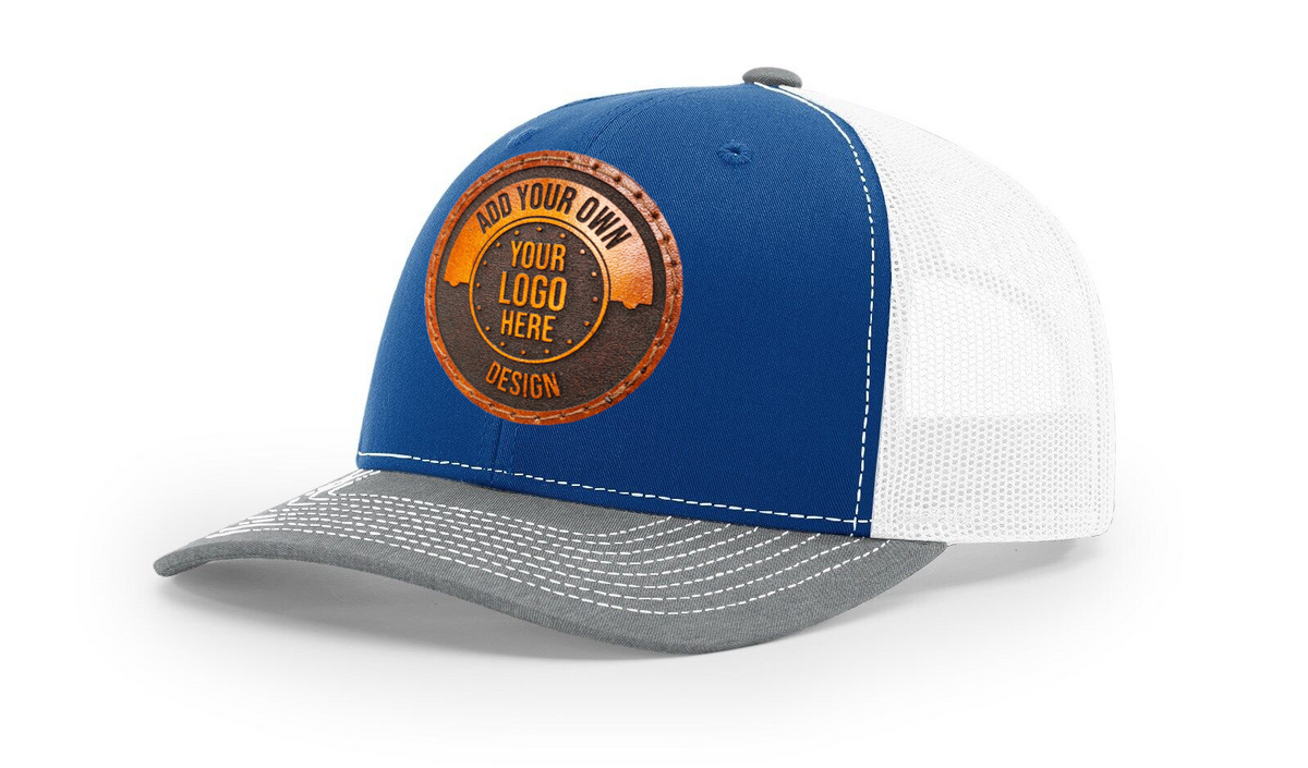 Custom Leather Permanent Patch Trucker Hat